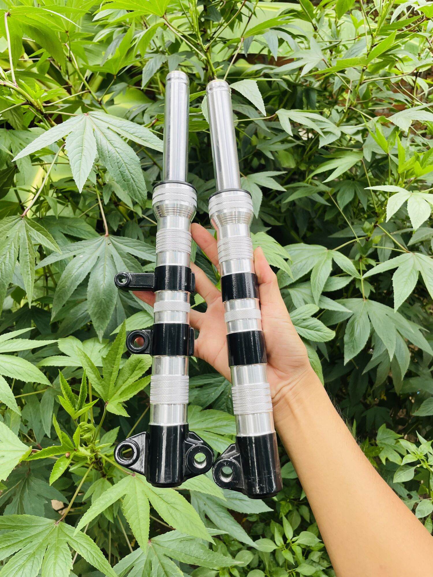 Phuộc phay Sirius 50/110, hạ phuộc cắt sẵn ti 5cm. Phuộc nhún trước