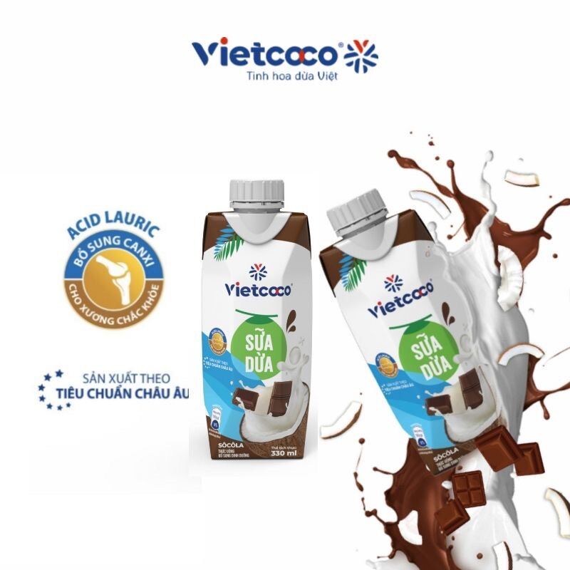 Sữa dừa socola vietcoco, Cam kết date mới nhất (330ml hộp giấy)