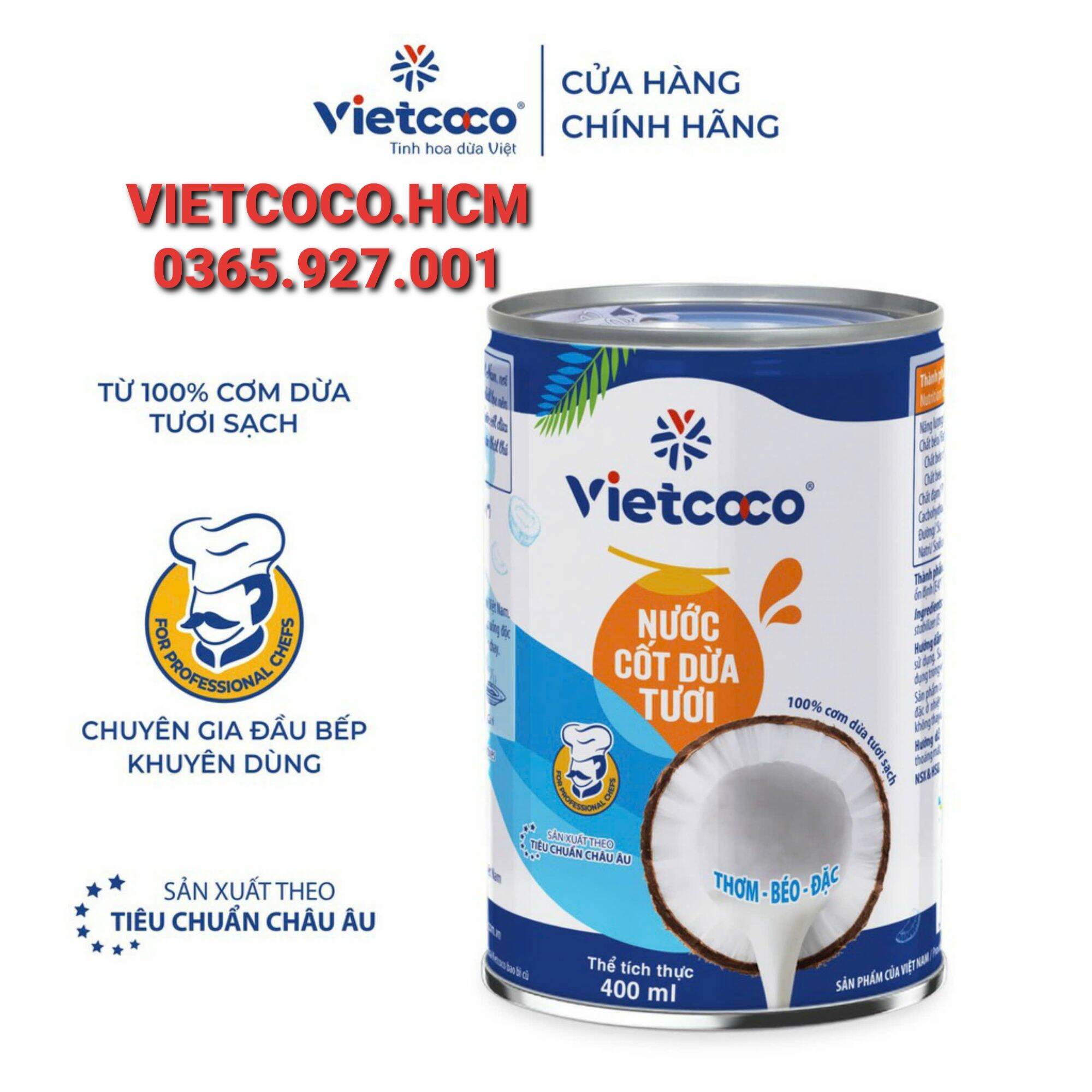 1 Lon nước cốt dừa tươi vietcoco 400ml, Date mới