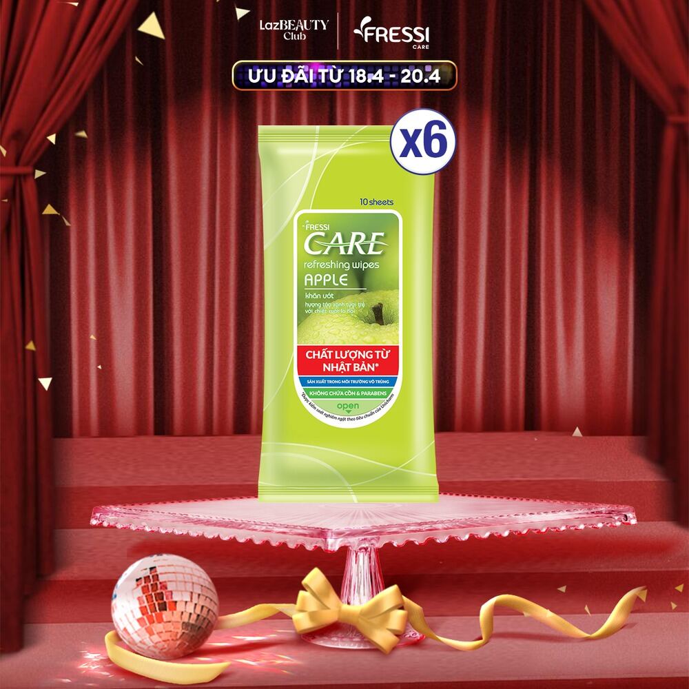 Combo 6 khăn ướt Fressi Care Apple 20 miếng