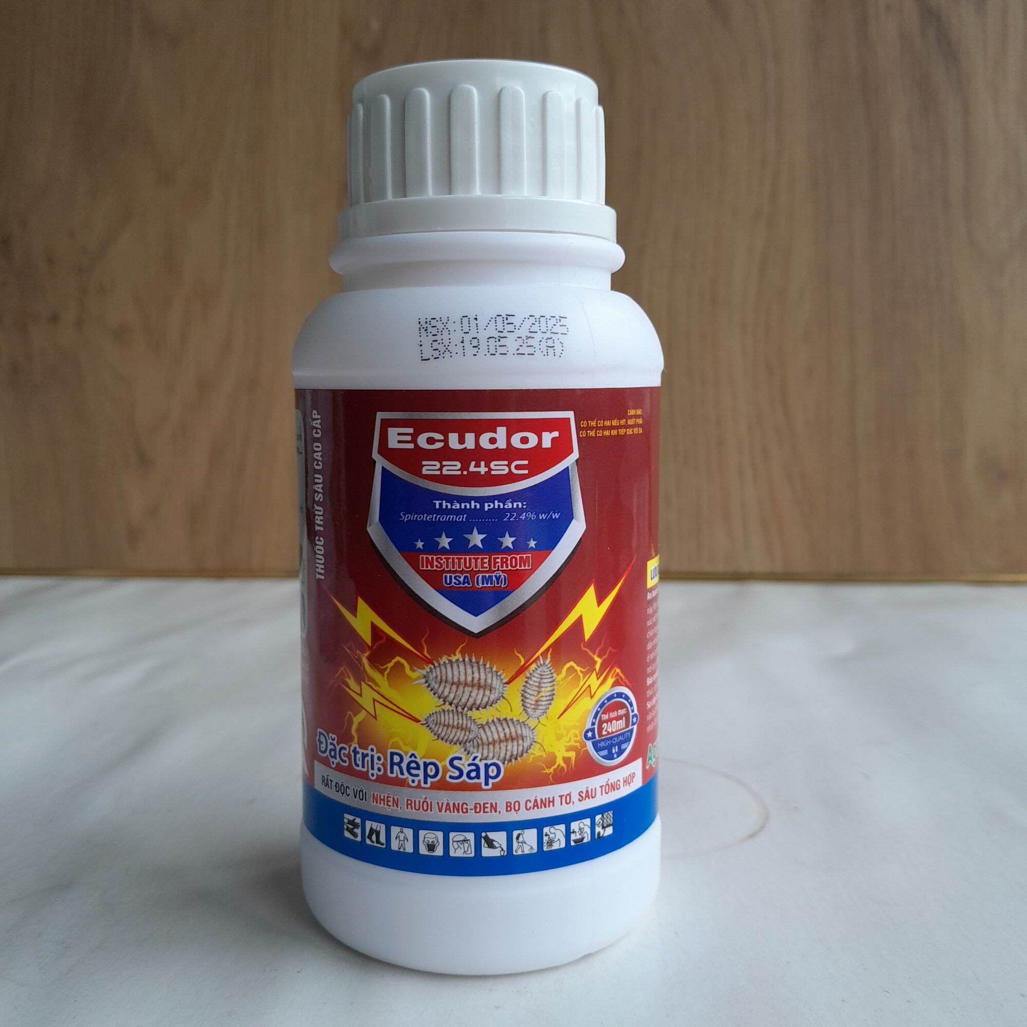 Thuốc đặc trừ rệp sáp, rệp trắng Ecudor chai 240ml - thành phần Spirotetramat 22.4% ww,Thuốc đặc trừ rầy rệp Dạng sữa mát cây- lưu dẫn hai chiều