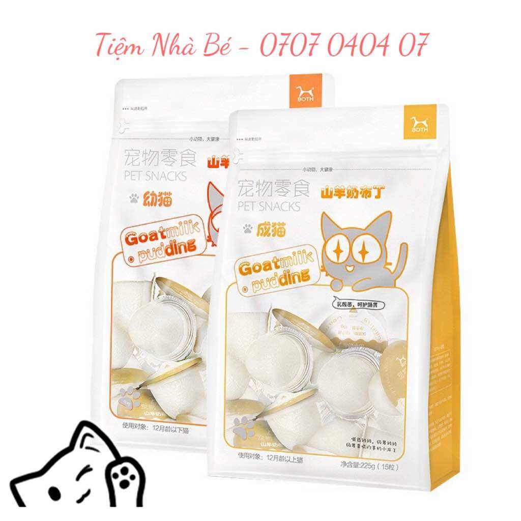 Both - thạch pudding sữa dê bổ sung canxi cho mèo - túi 15 viên