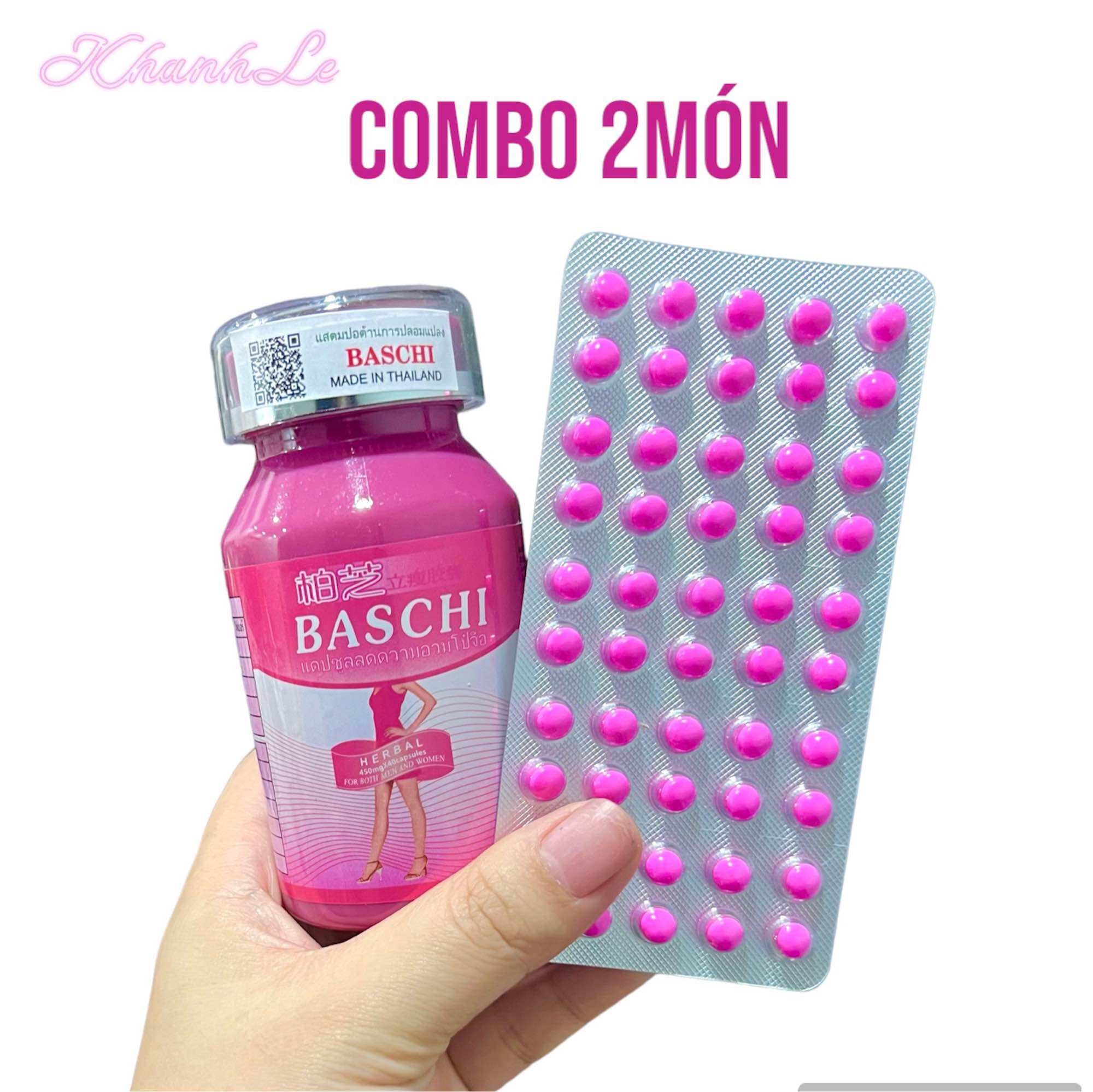 Combo Giảm Cân Bachi Hồng + Vỉ 50viên Detox ,Giảm mỡ bụng ,siết eo nhanh