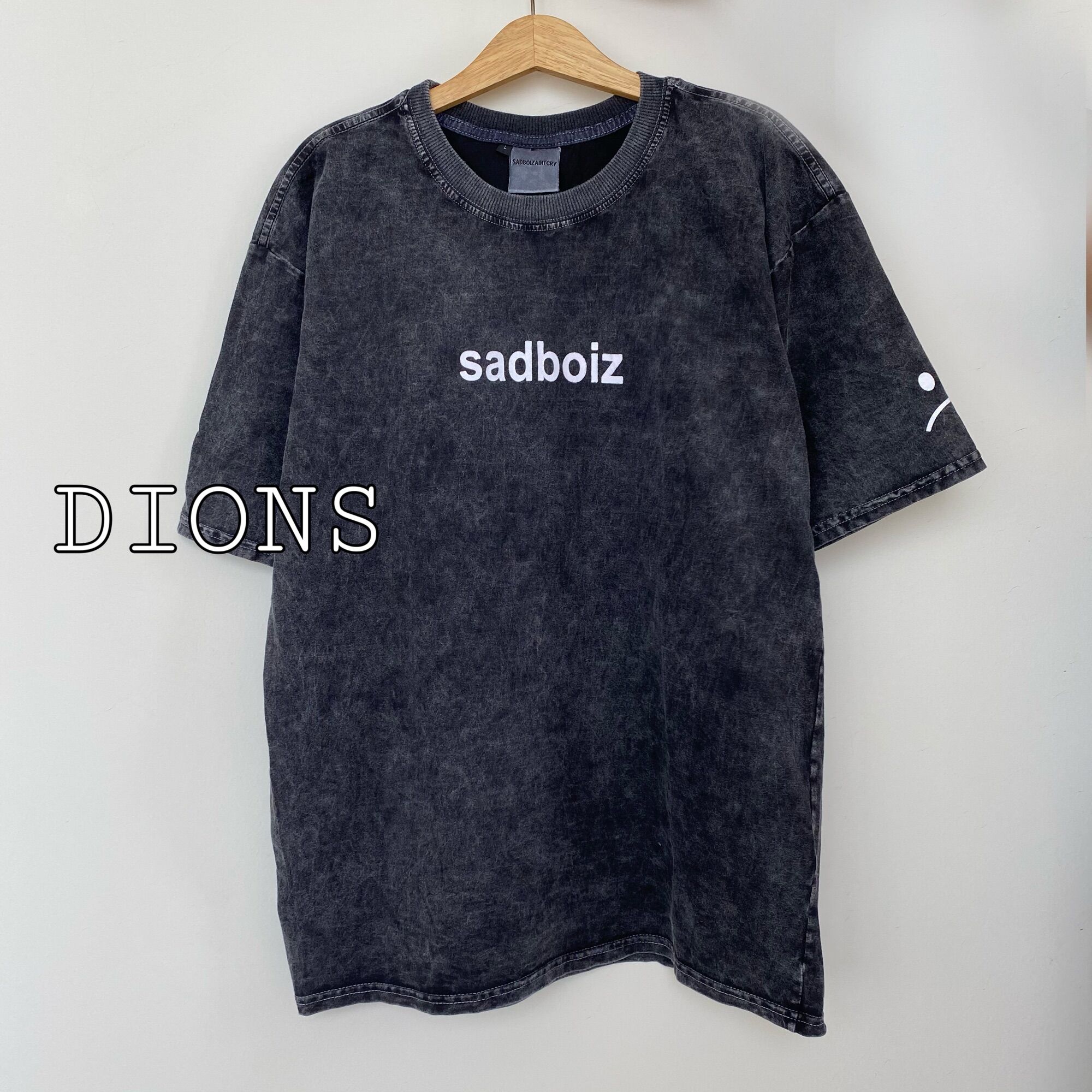 Áo Thun SADBOIZ ZAINT SIGNATURE TEE Xám Wash Full Tag Logo Sad Boy Thêu 100% Cotton