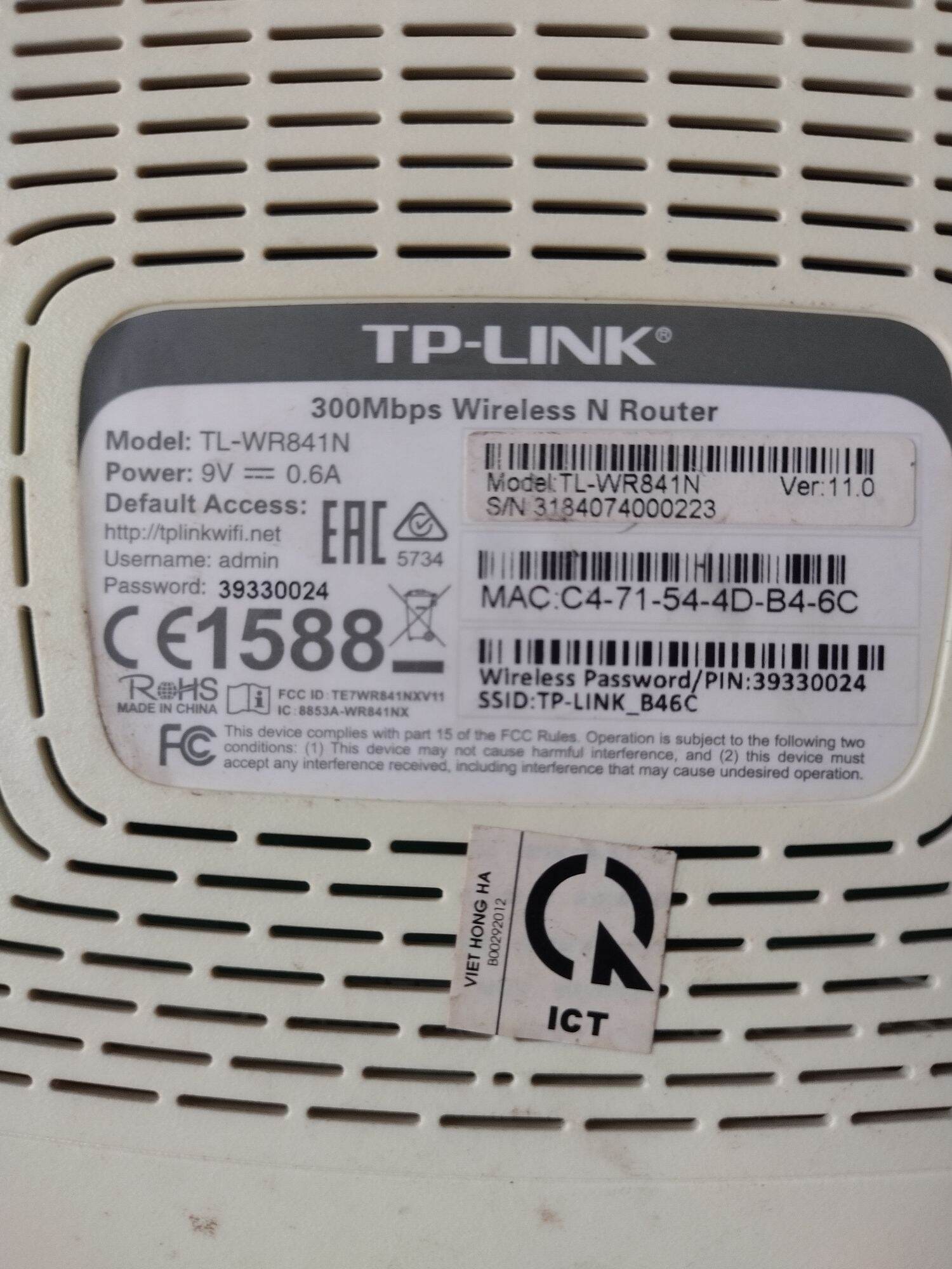 wifi TP link 2 râu ( đã qua sử dụng)