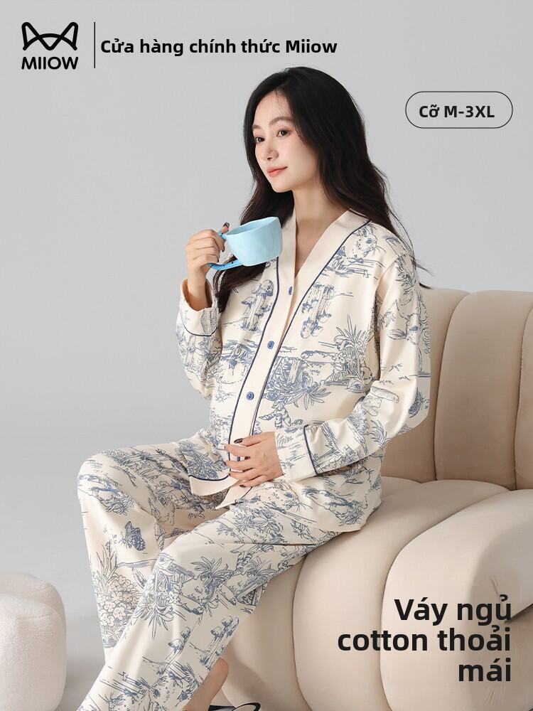 [MiiOW | Pure Cotton Maternity Nightgown With Chest Pad Women's Spring Autumn New Style Sleepwear Nursing Outerwear Home Clothes Set,MiiOW | Pure Cotton Maternity Nightgown With Chest Pad Women's Spring Autumn New Style Sleepwear Nursing Outerwear Home Cl Giá  697,000 Đồng*Miễn phí vận chuyển