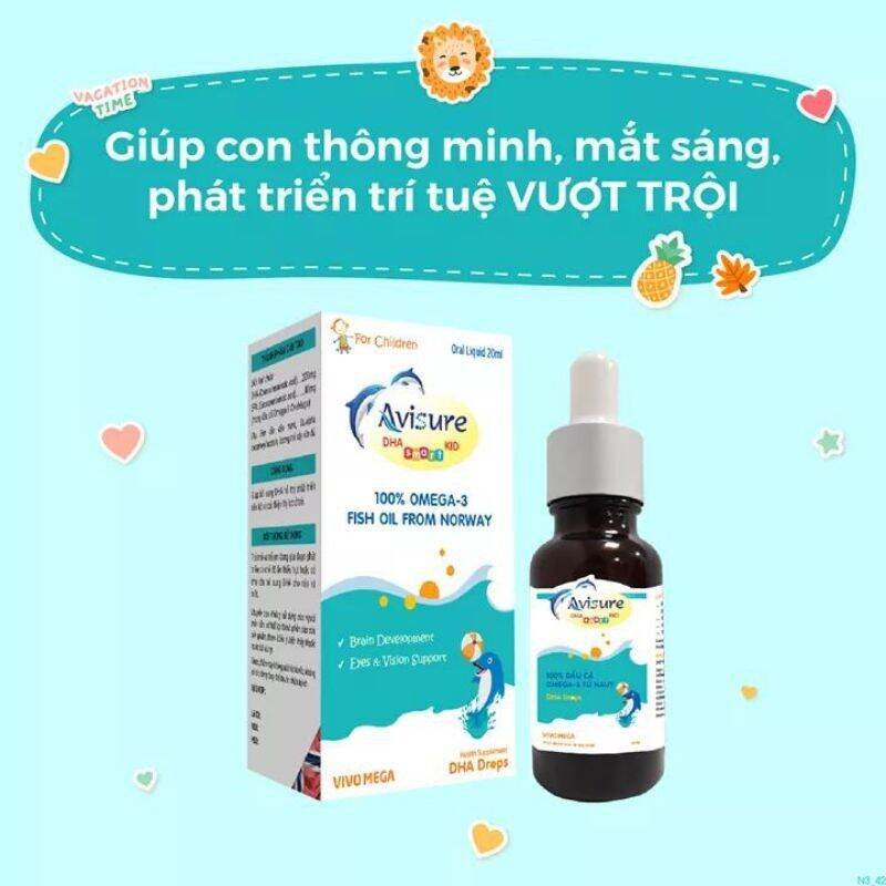 Avisure DHA Smart Kid - Giúp bổ sung DHA. Hỗ trợ phát triển não bộ và cải thiện thị lực ở trẻ (Lọ 20ml)