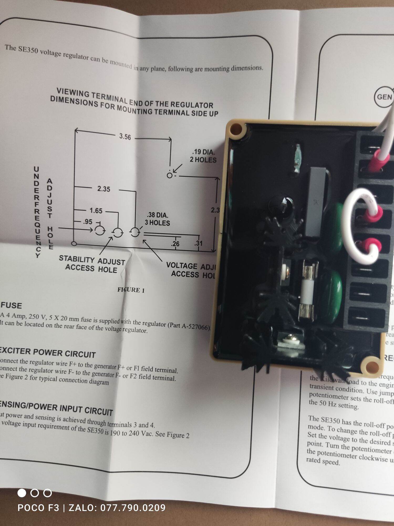Bộ điều chỉnh điện áp động cơ AVR SE350