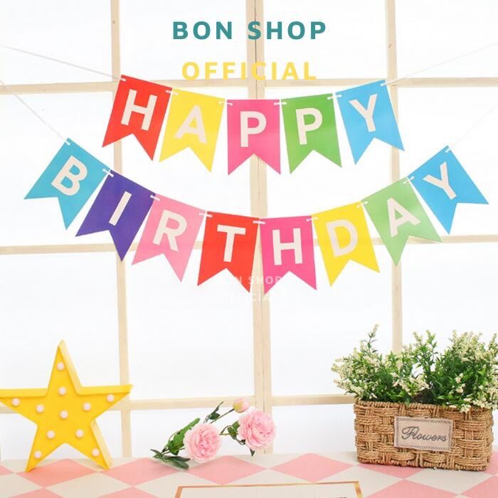 Dây Cờ Chữ Happy Birthday Treo Trang Trí Tiệc Sinh Nhật - nhiều màu sắc