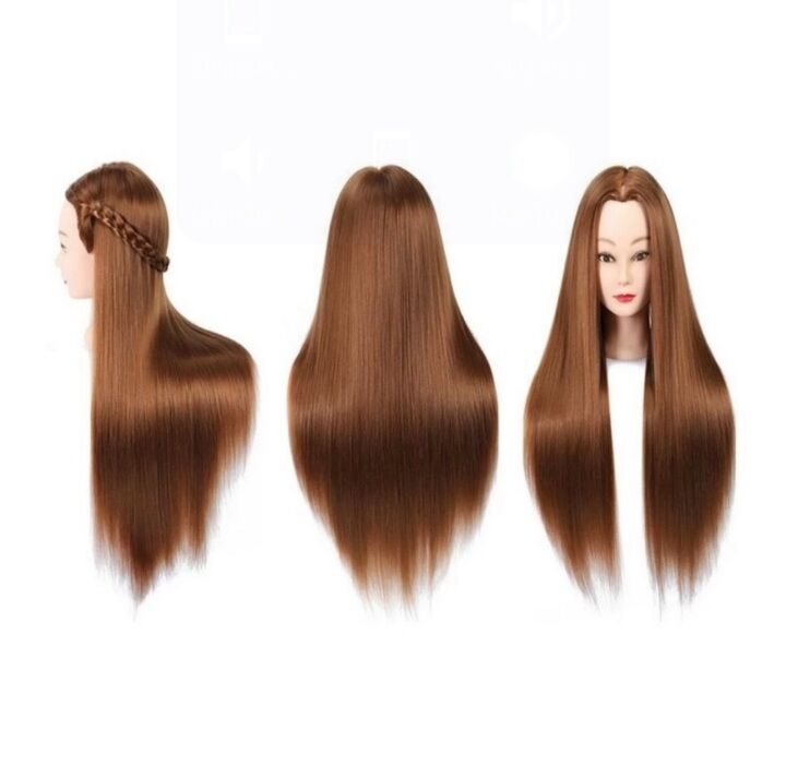 Đầu Canh Chịu Nhiệt Học Cắt Tóc, Bới Tóc _ Tóc  Dài Mềm Mượt  70cm