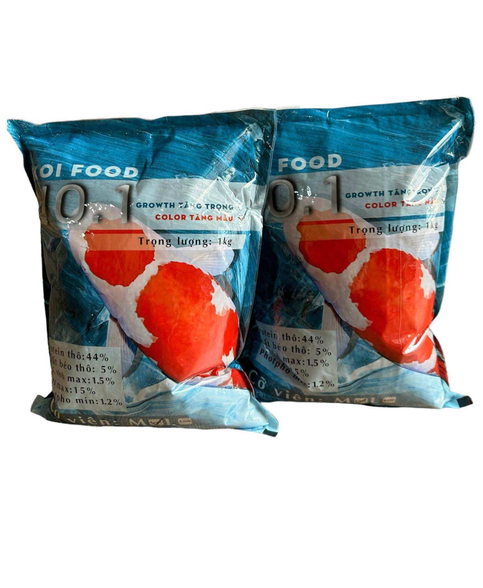 Thức ăn cá koi: cám no.1 color tăng màu 45% đạm - túi 1kg