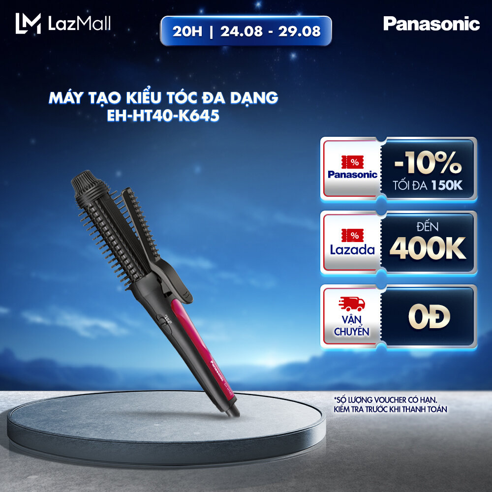 Máy Tạo Kiểu Panasonic EH-HT40-K645 - Tạo Kiểu Đa Dạng Với Lược Quấn Lô - Thiết Kế Nhỏ Gọn Tiện Lợi - Bảo Hành Chính Hãng 12 tháng