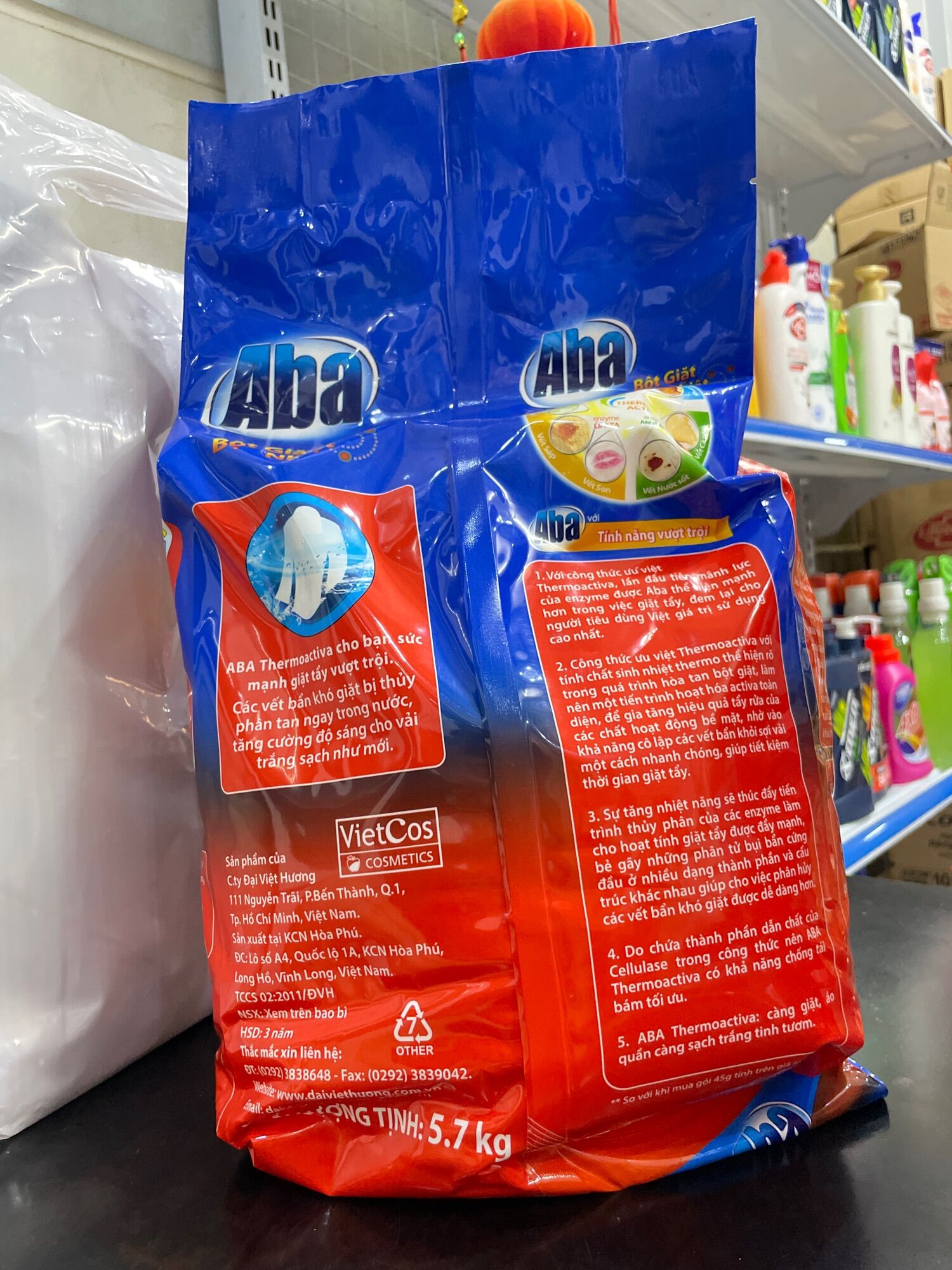 Bột giặt nhiệt ABA 6kg (5,7kg)