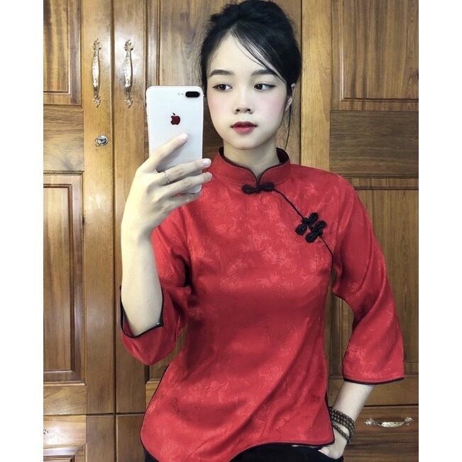 ĐỒ LAM ĐI CHÙA - MẪU NỮ BÀ BA XÉO LỤA GẤM - ÁO VÀ QUẦN ĐEN