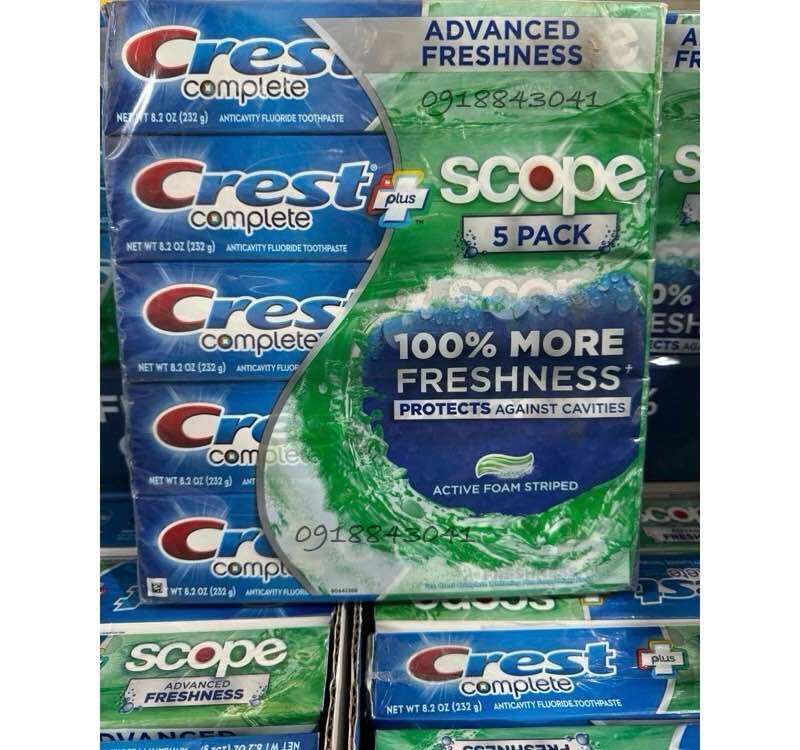 Kem đánh răng Crest Complete Scope Pro Advance Freshness 132g của Mỹ