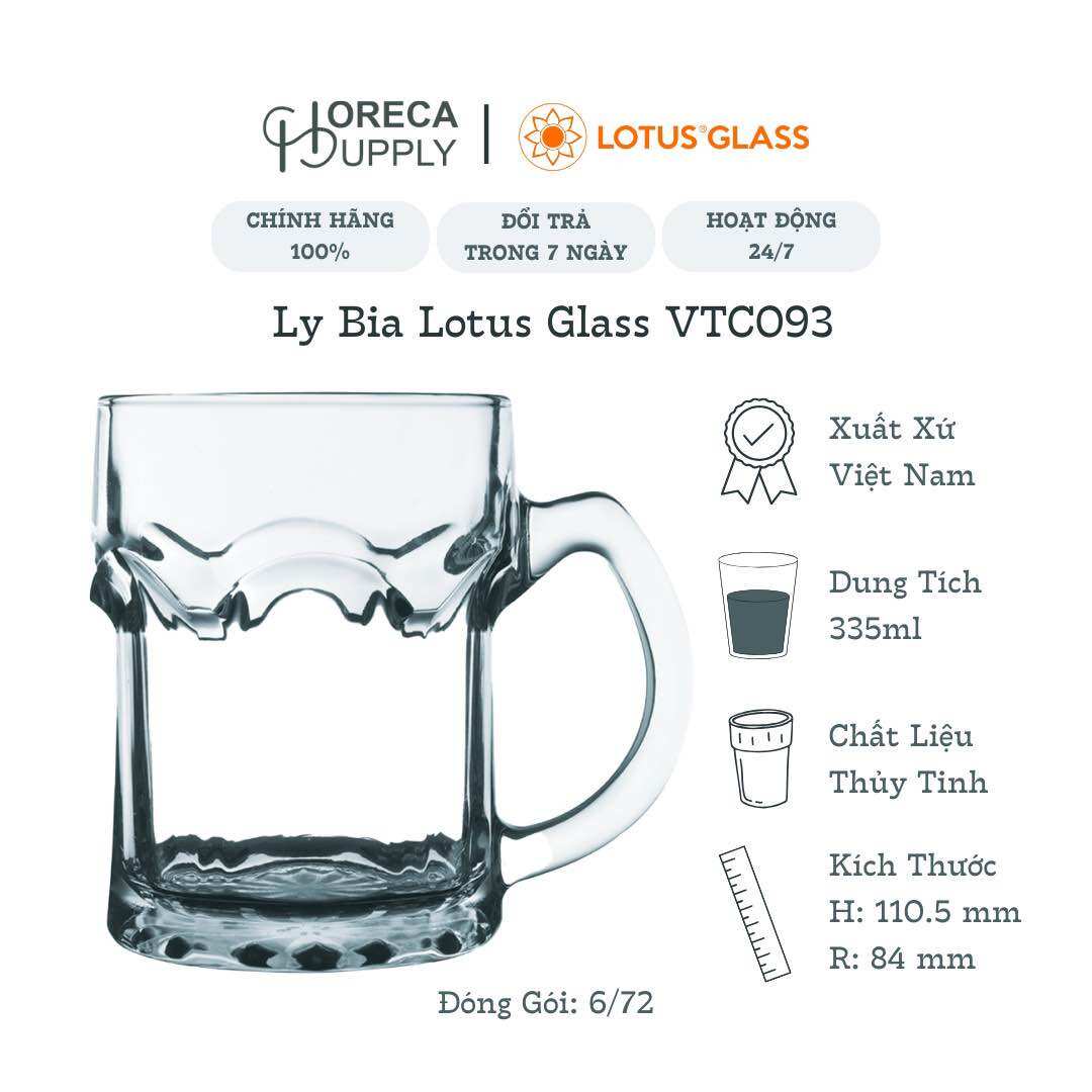 Bộ 6 cái -ly bia lotus glass vtc 093