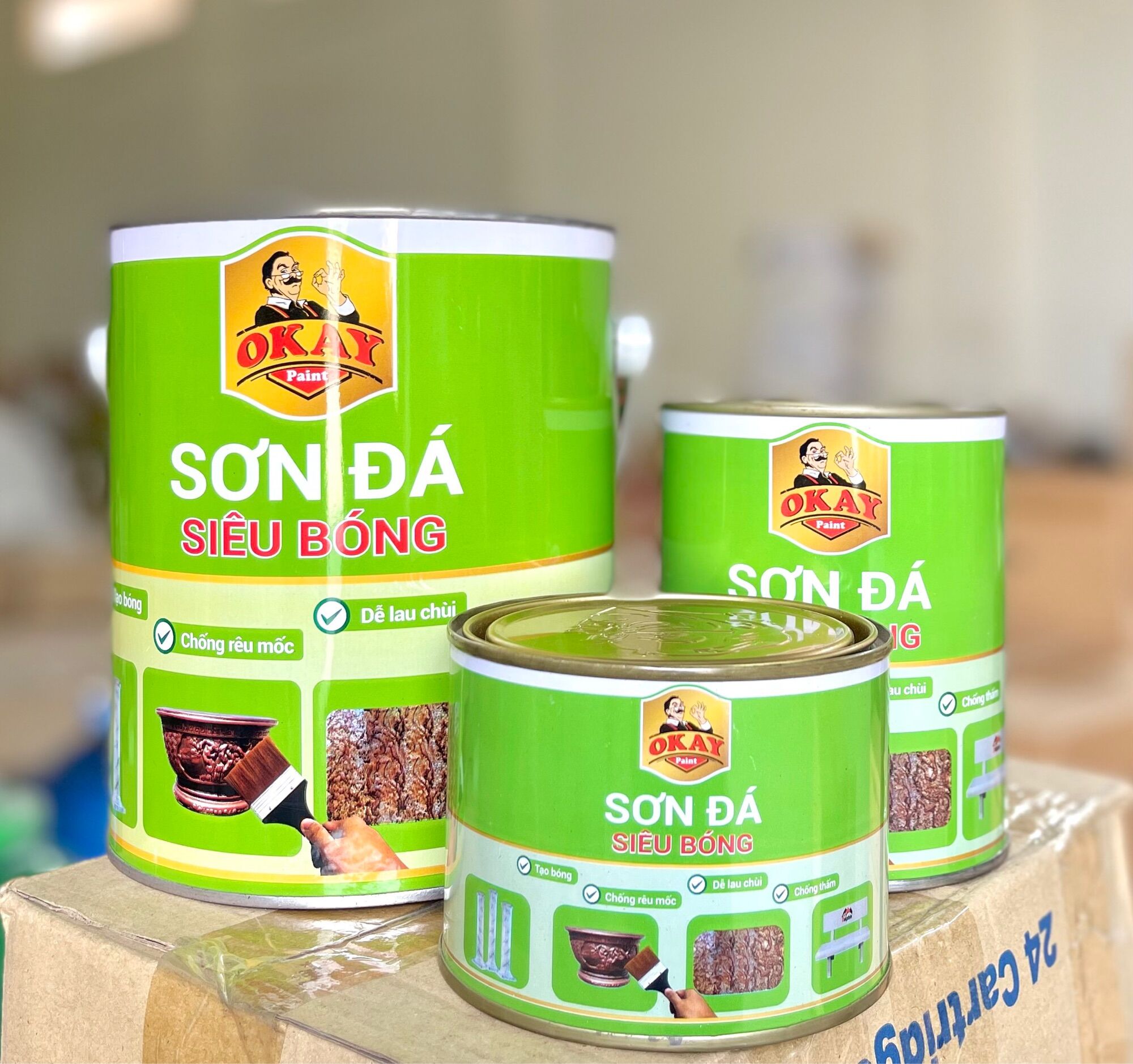 Sơn đá siêu bóng okay 800gr