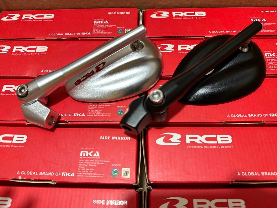Kiếng chiếu hậu RCB chính hãng, gương kiểu Racingboy mặt kính trắng chống chói