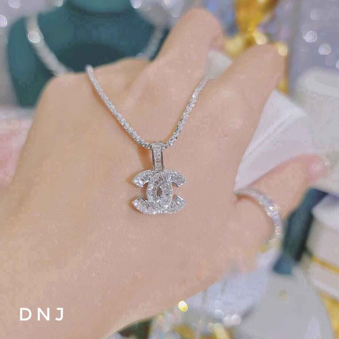 Vòng cổ bạc ta hình chữ x dày dặn
