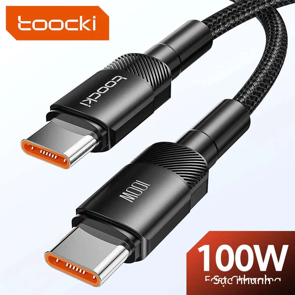Toocki 100W Loại C Để USB C Cáp Pd 3.0 Sạc Nhanh 4.0 Nhanh Chóng Sạc Loại C Để Loại C Cho iPhone 15 Macbook Samsung Xiaomi