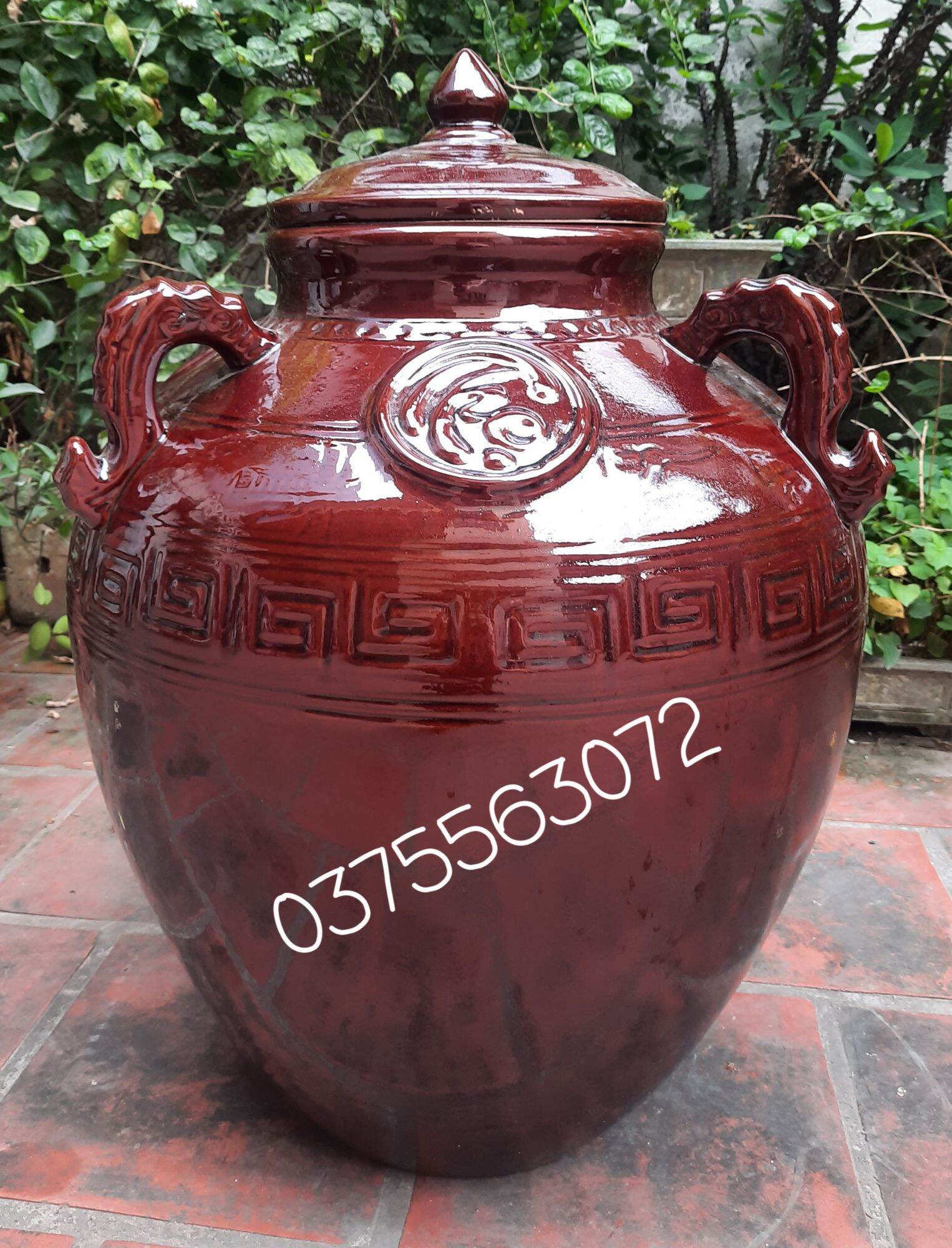 Chum sành bóng loại 100 lít ngâm rươ.u hàng Bát Tràng. Siêu dày dặn