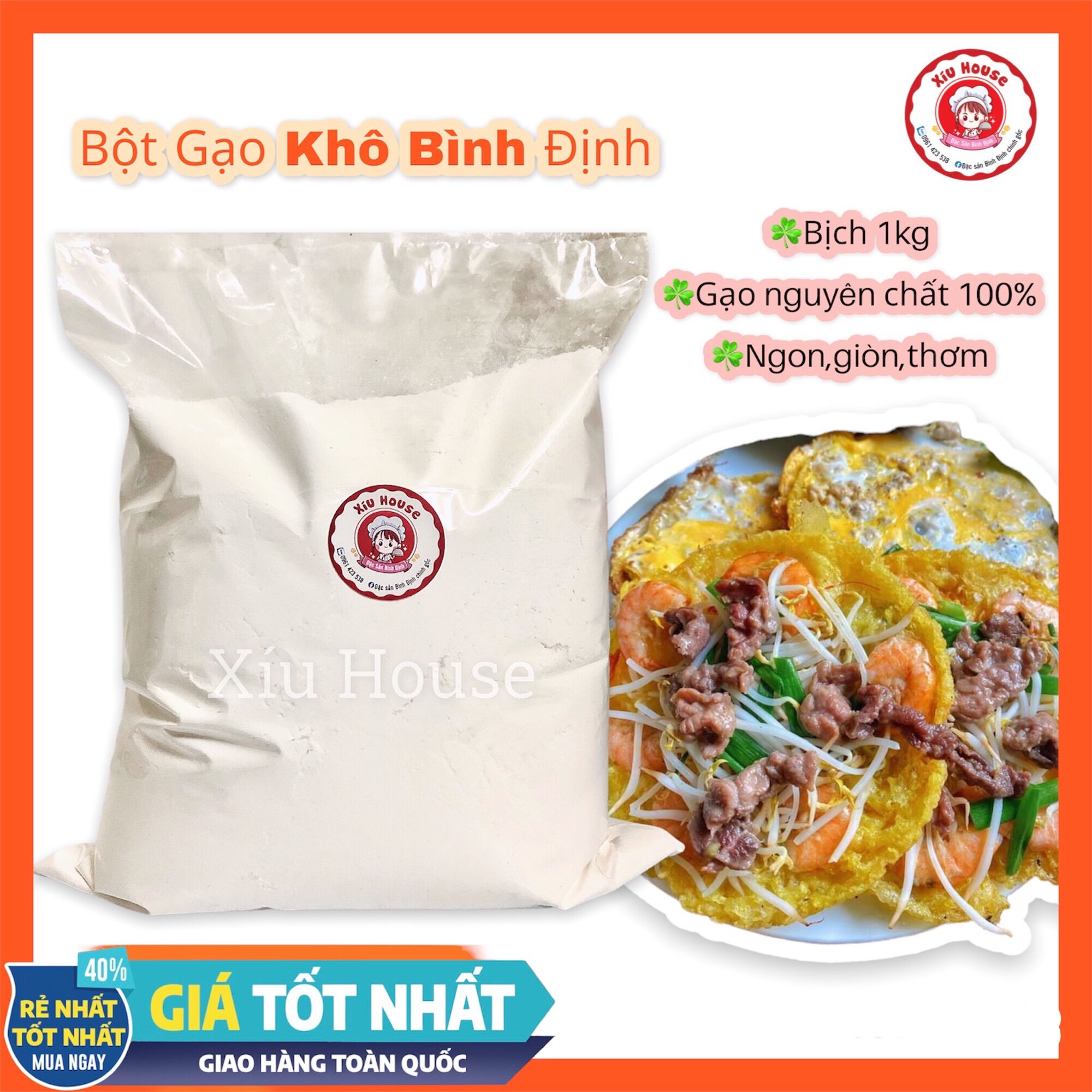 1kg bột gạo khô bình định