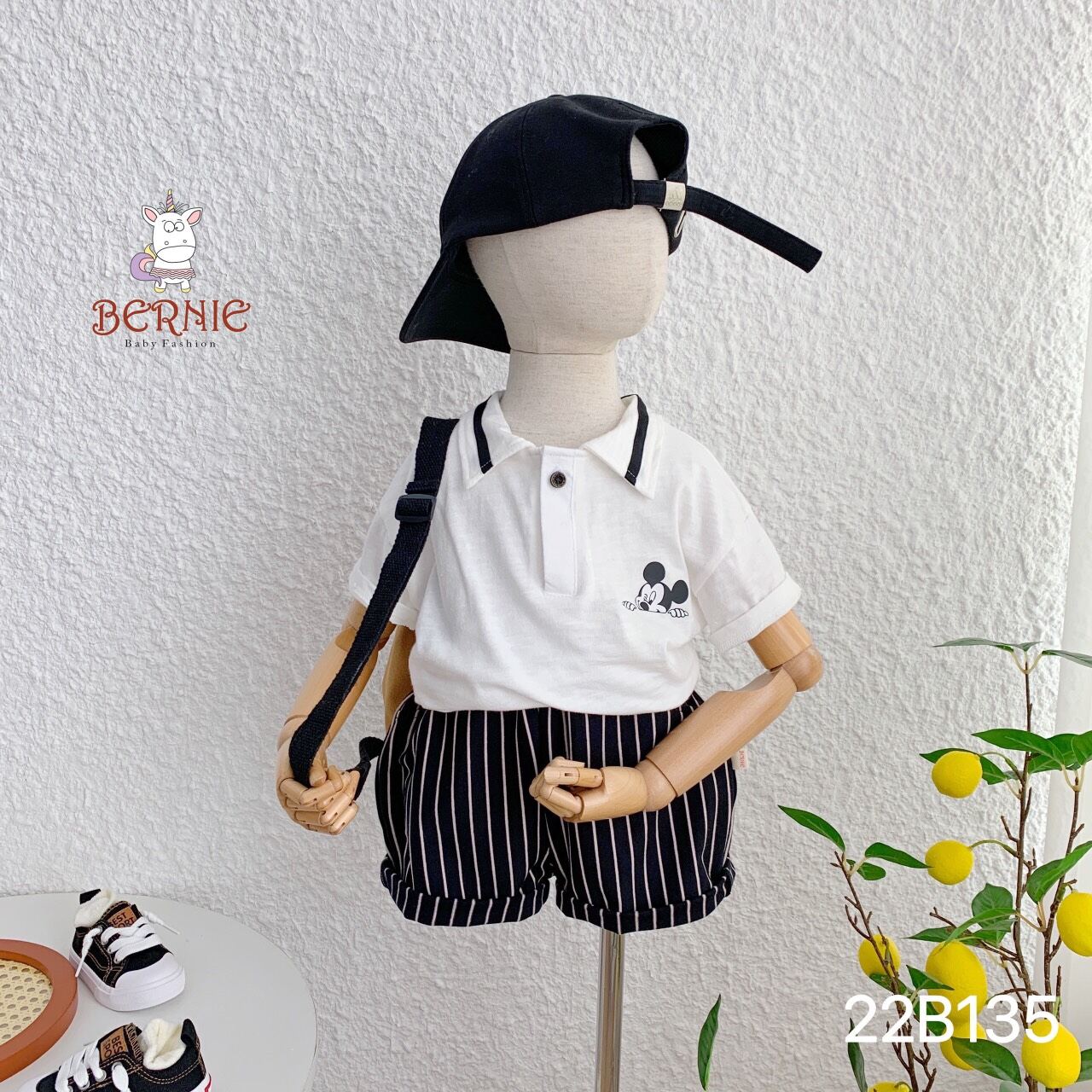 Sét áo po.lo quần sọc cho bé