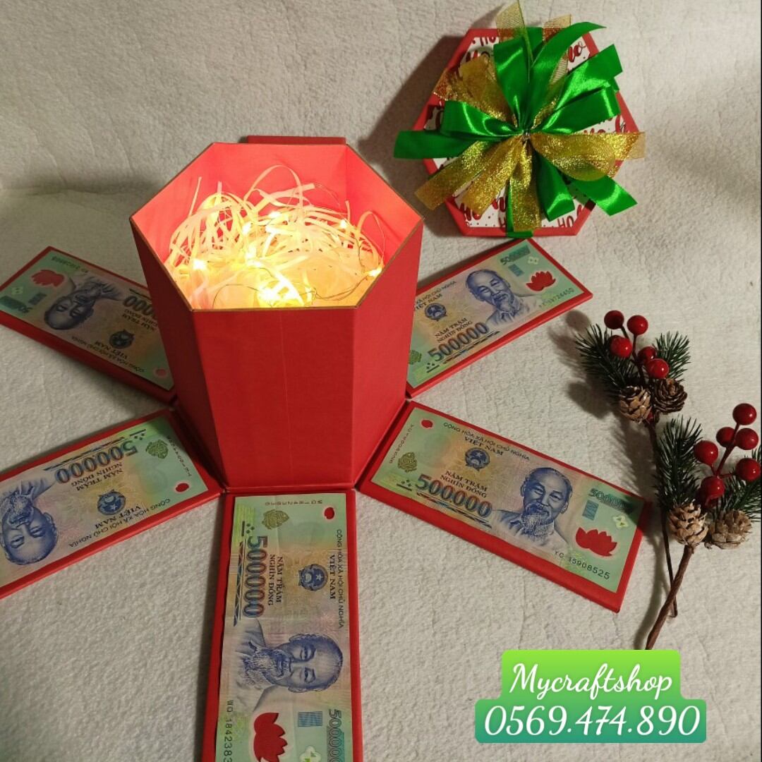 Hộp quà Giáng Sinh độc đáo hình lục giác