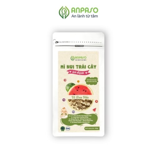 Mì nui trái cây ăn dặm Anpaso 300gr vị dưa hấu