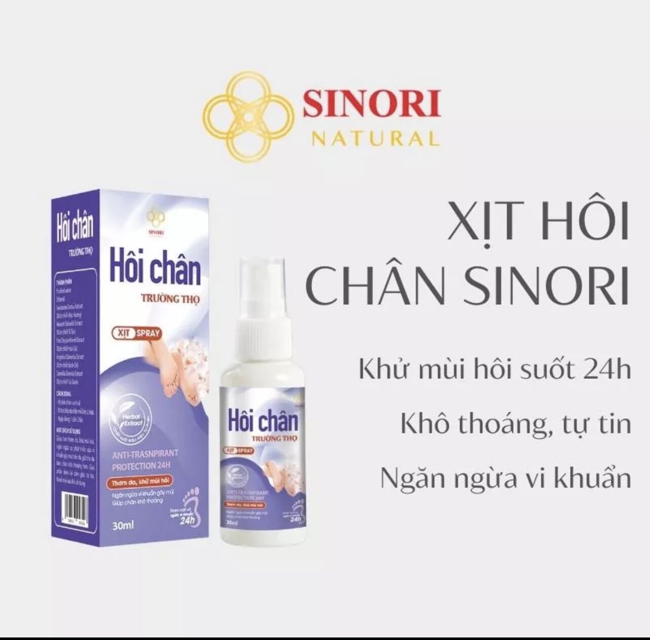 Xịt hôi chân Trường thọ SINORi
