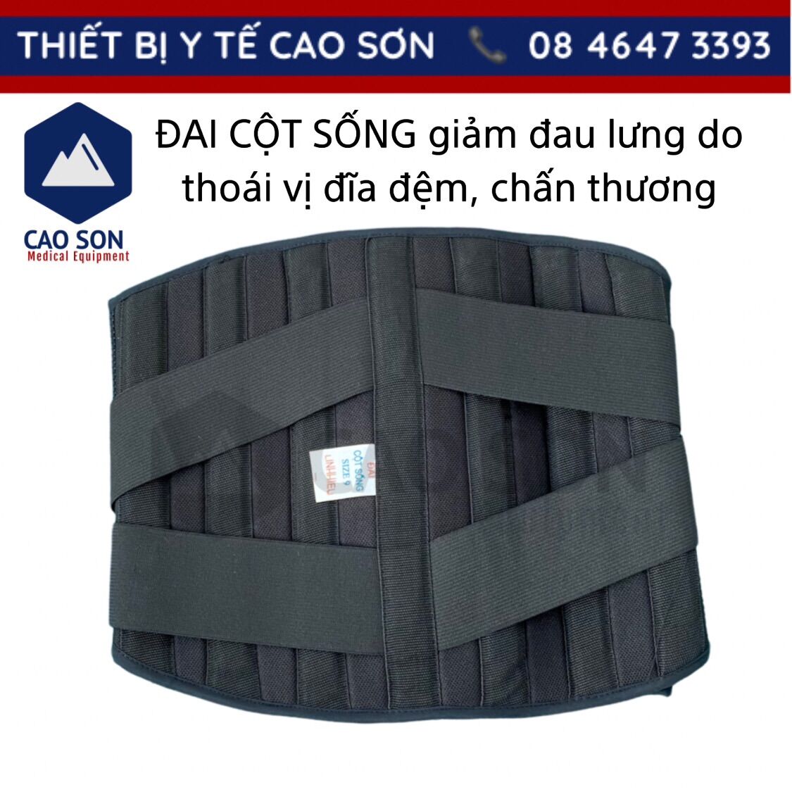 Đai cột sống Linh Hiếu đủ các size giảm đau lưng do thoát vị đĩa đệm, chấn thương