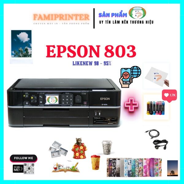 Máy in epson 803a - máy in 6 màu đa năng copy scan wifiin ảnh gia đình ảnh cưới