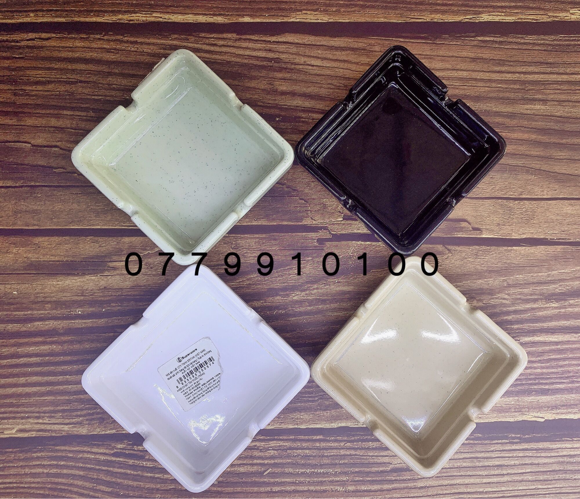 [HCM]Gạt tàn melamine Thailand vuông 9x9x3cm
