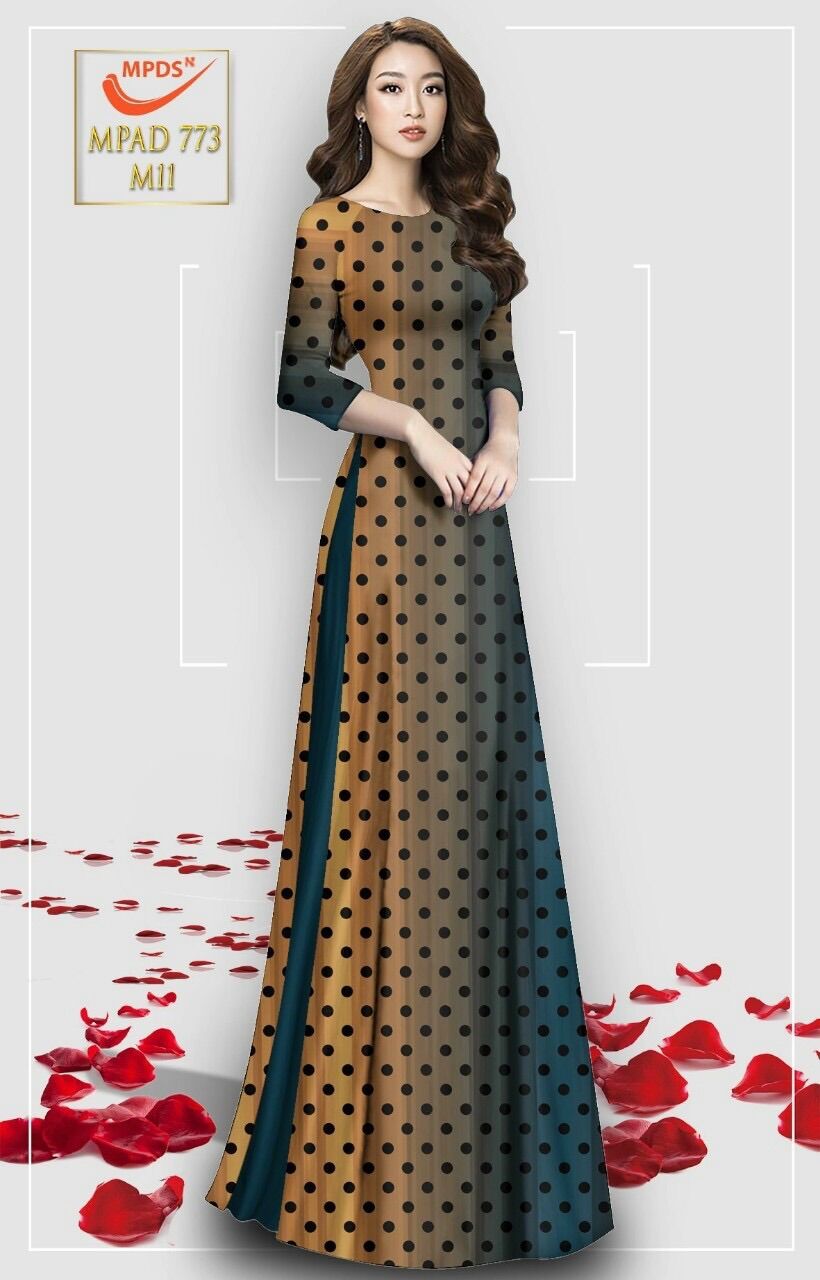[HCM]Vải áo dài chấm bi
