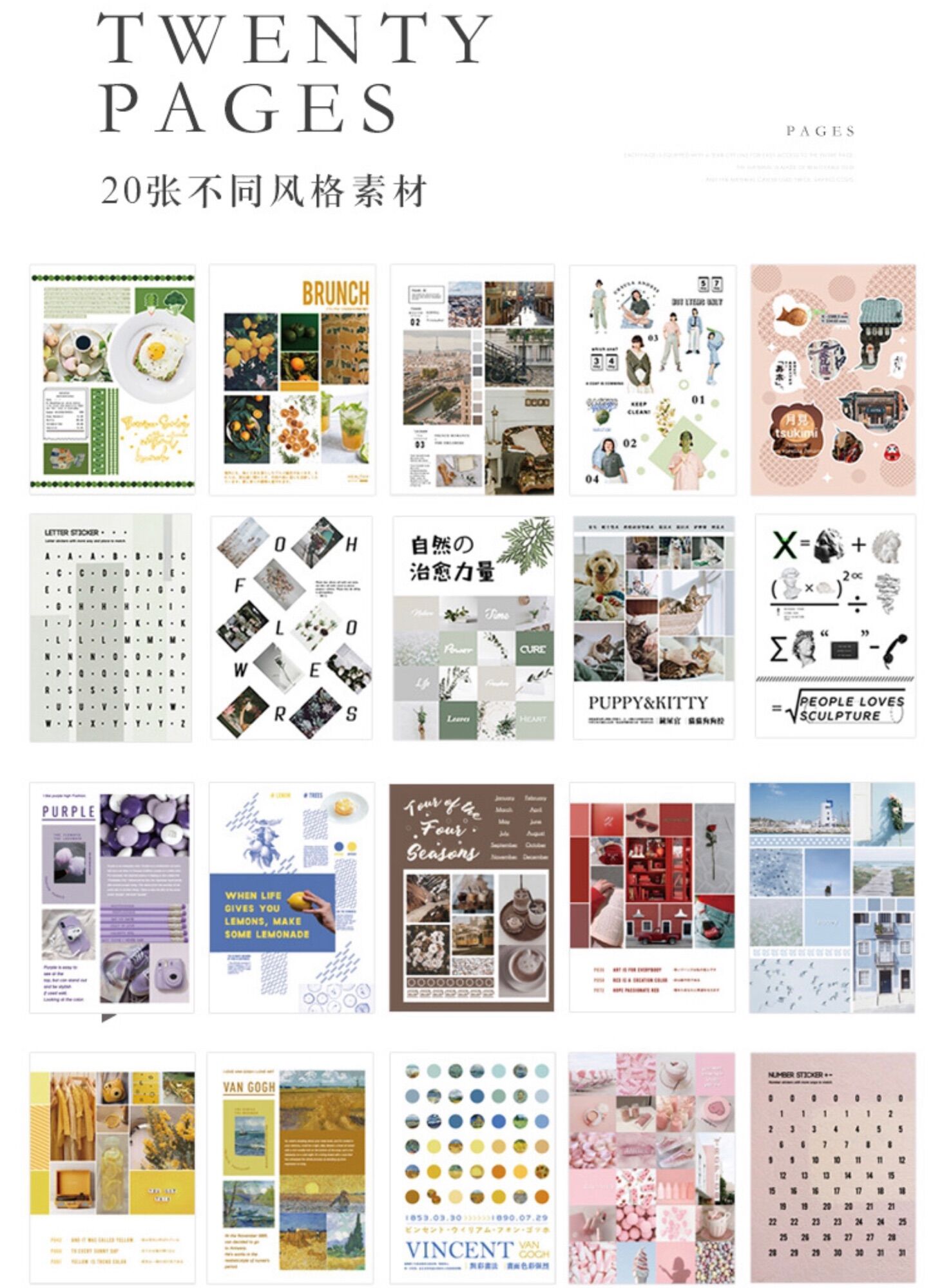 Cuốn Stickers Rosy Posy lớn 20 tờ