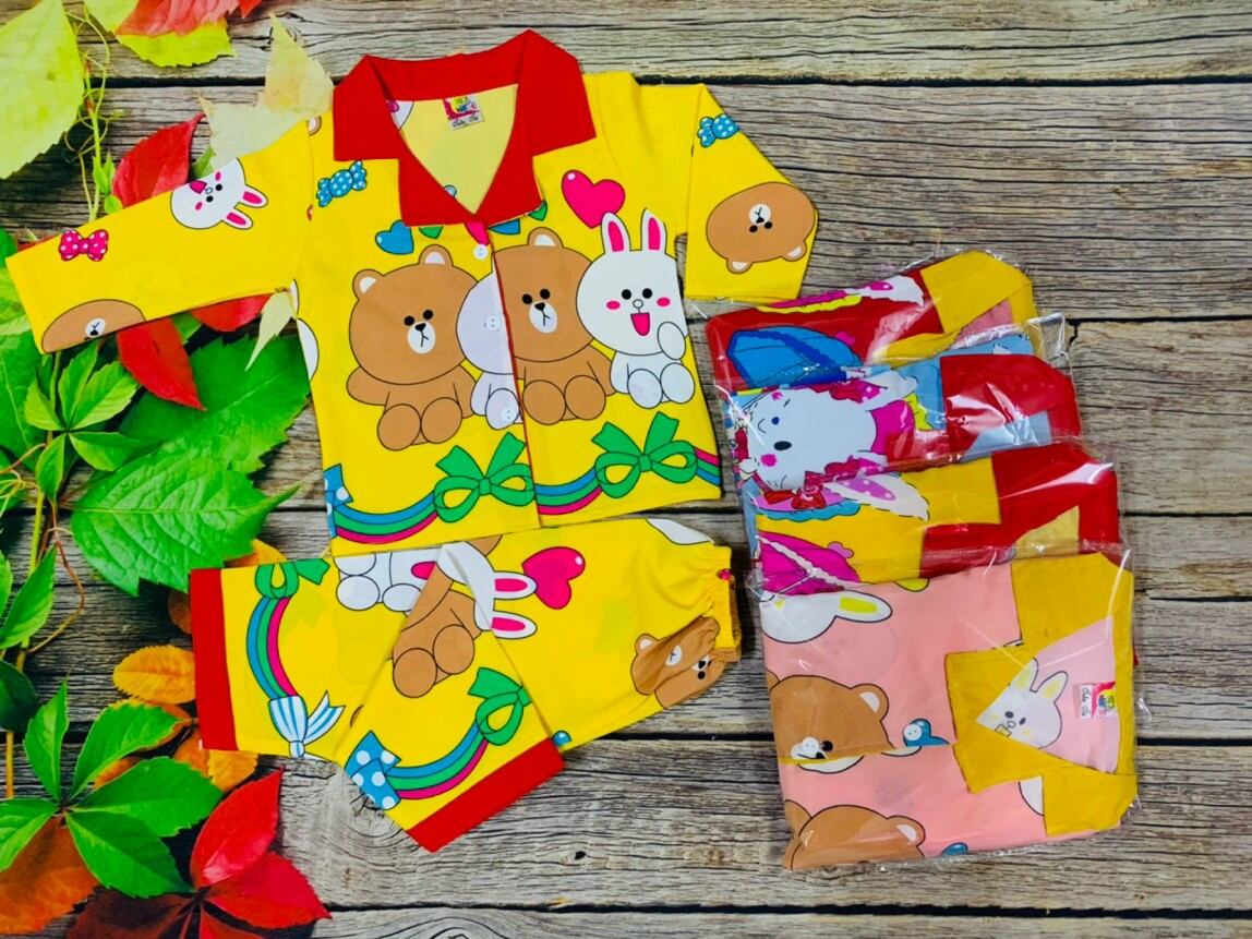 [HCM]Đồ Bộ Pijama Lụa Bé Gái Quần Dài - M60