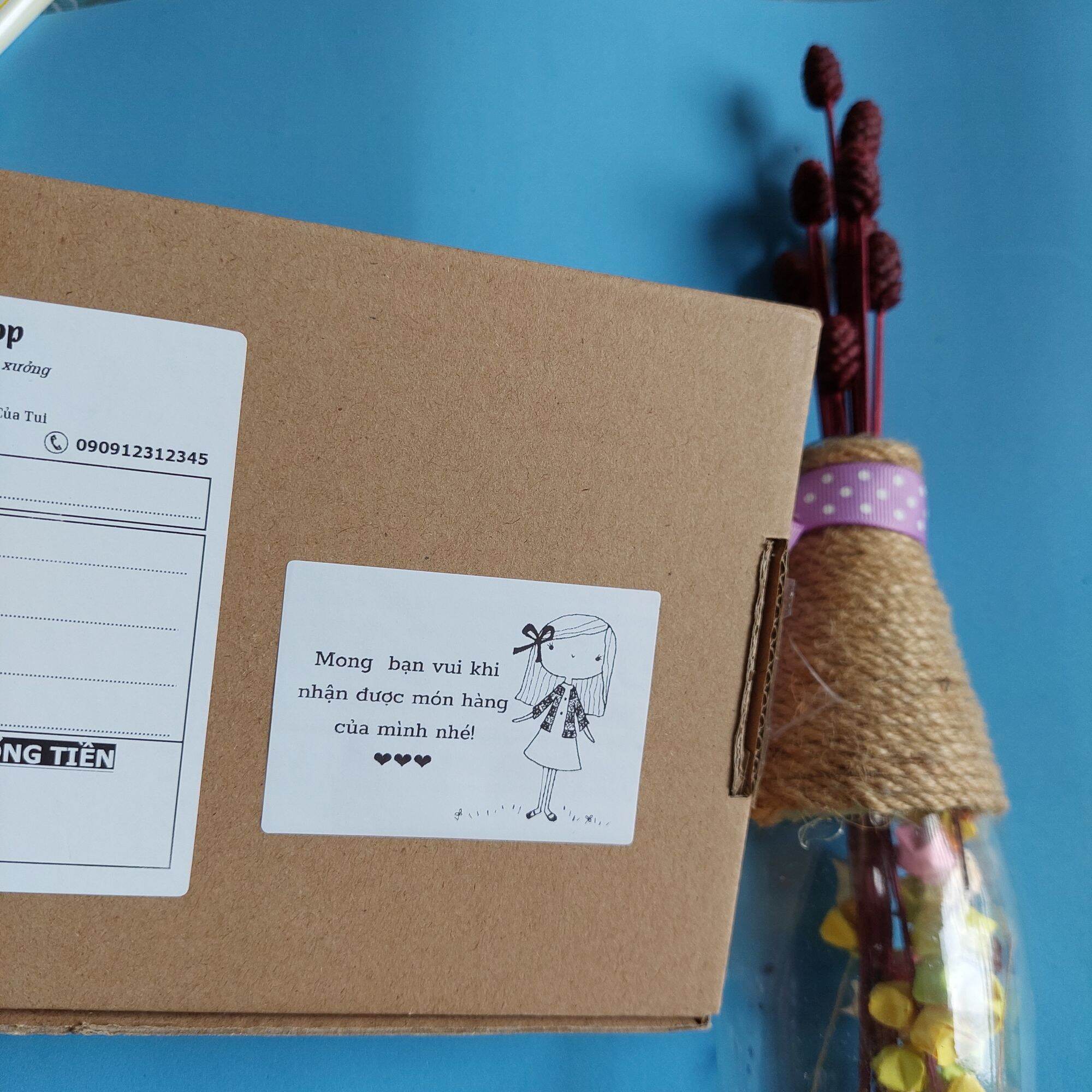100 Tem dán cảm ơn khách hàng kích thước 7x5cm