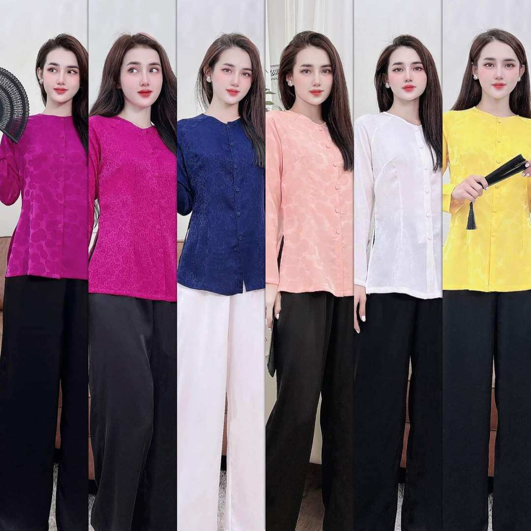 SET BÀ BA TAY DÀI LỤA UYỂN NHI CAO CAP