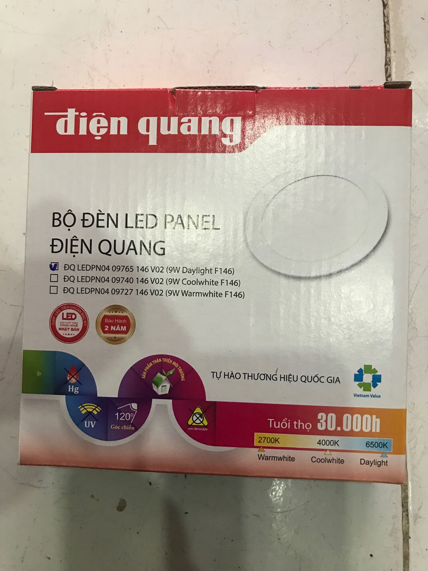 Bộ đèn led Panel Điện Quang 9w