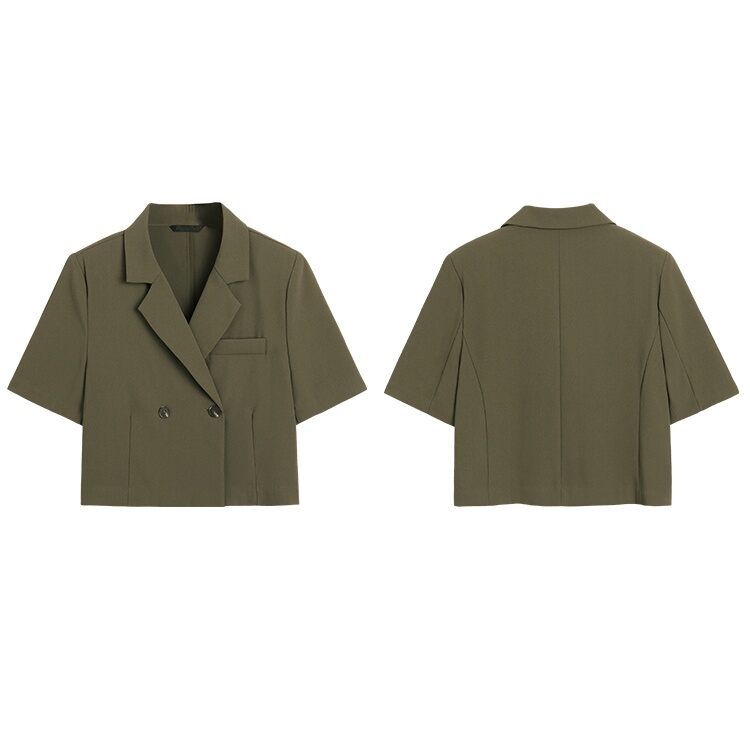 Áo khoác blazer nữ cổ vest cao cấp tay lỡ dáng croptop phong cách ao khoac nu 001