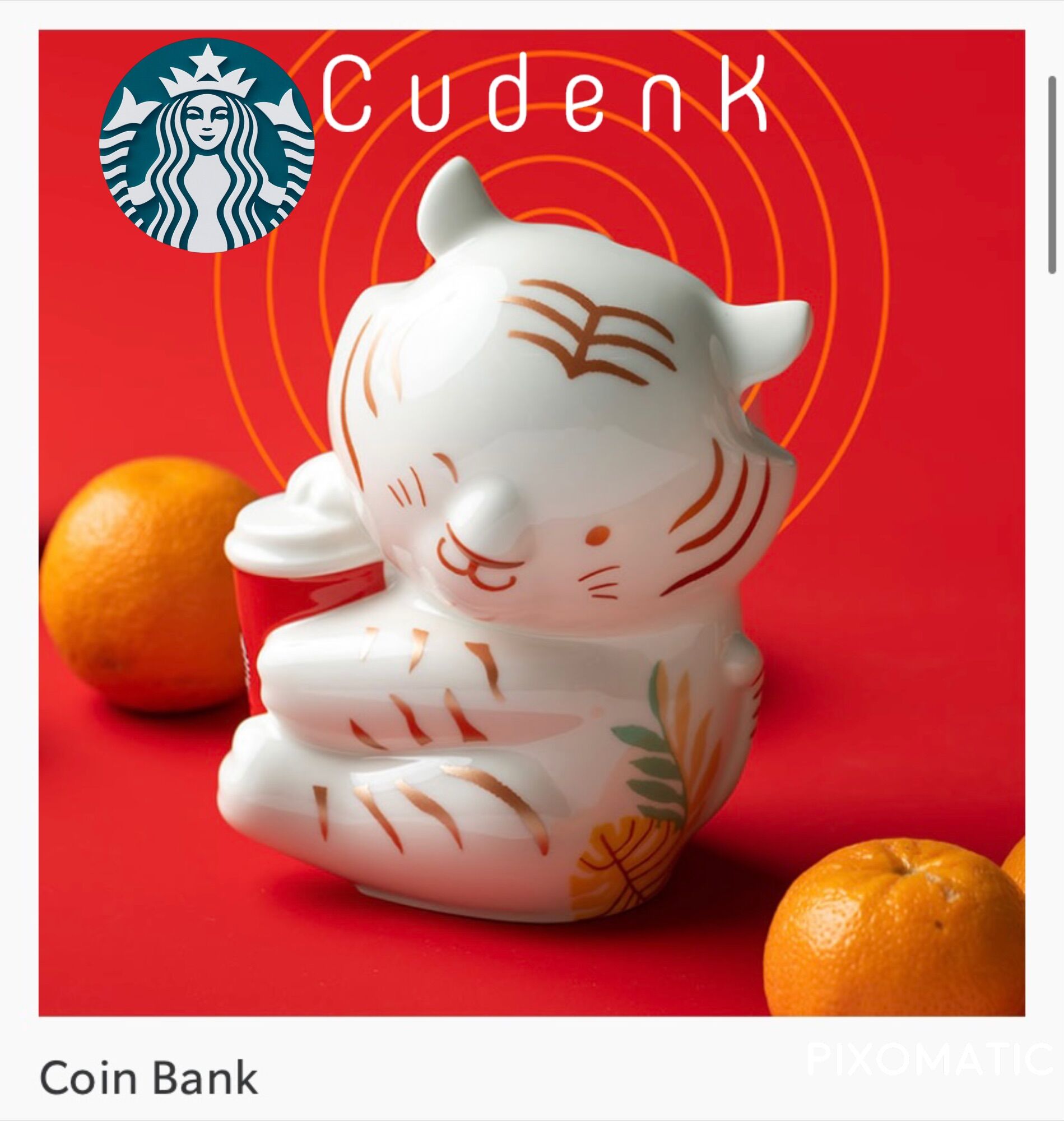 Ống Heo Đất Hình Cọp Starbucks - Ly Bình Starbucks