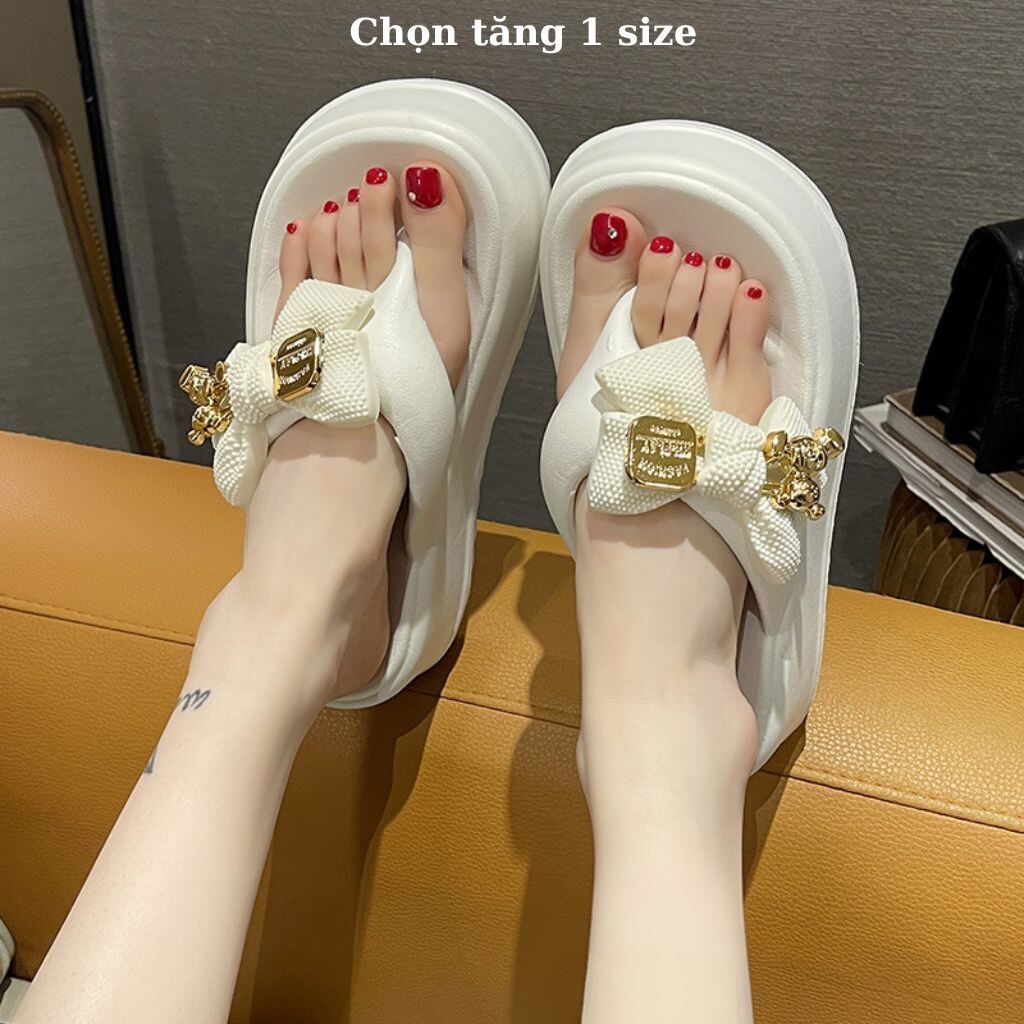 Dép kẹp nữ đế cao 7cm đúc nguyên khối