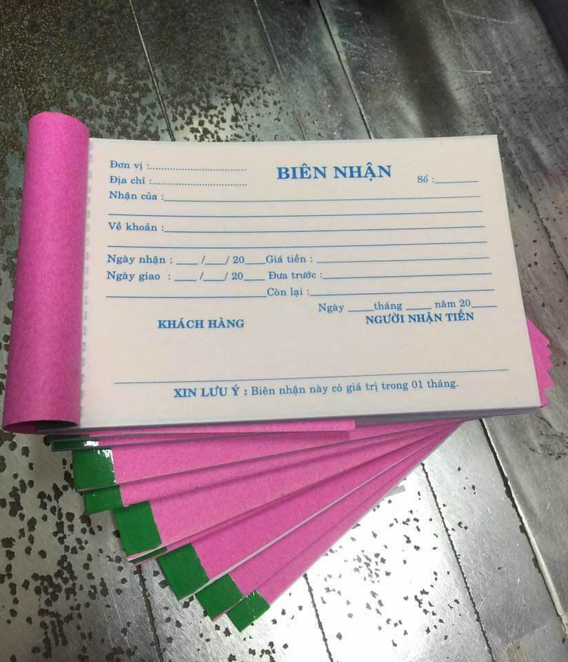 [HCM]05 Quyển - Biên nhận 2 liên - Giấy đẹp láng mịn và nhận mực tốt