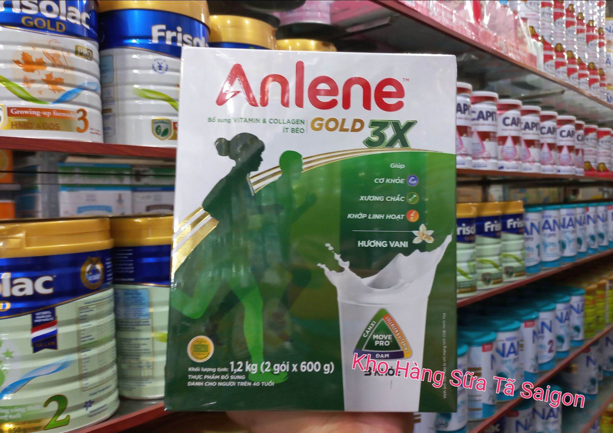 Sữa bột Anlene Gold 3X, hộp giấy 1.2 Kg , Date xa