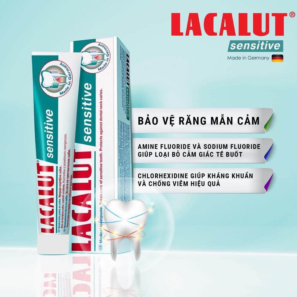 Kem đánh răng Lacalut Nhập khẩu từ Đức giýp bảo vệ răng. chống tê buốt răng
