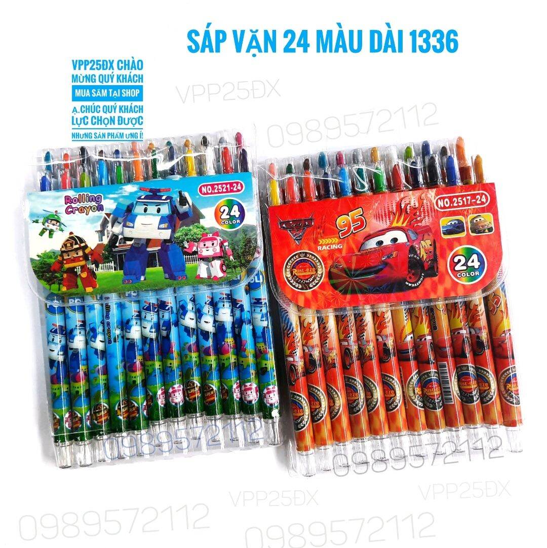 Bút sáp vặn 24 màu thân dài 1336