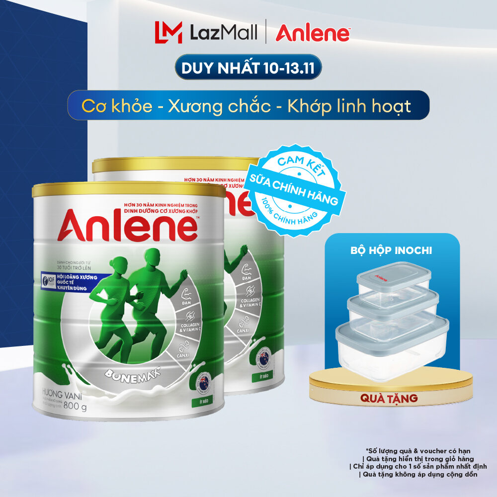 [Voucher giảm đến 16%][FREESHIP 0Đ TOÀN QUỐC] Combo 2 Sữa Bột Anlene Hương Vani 800G