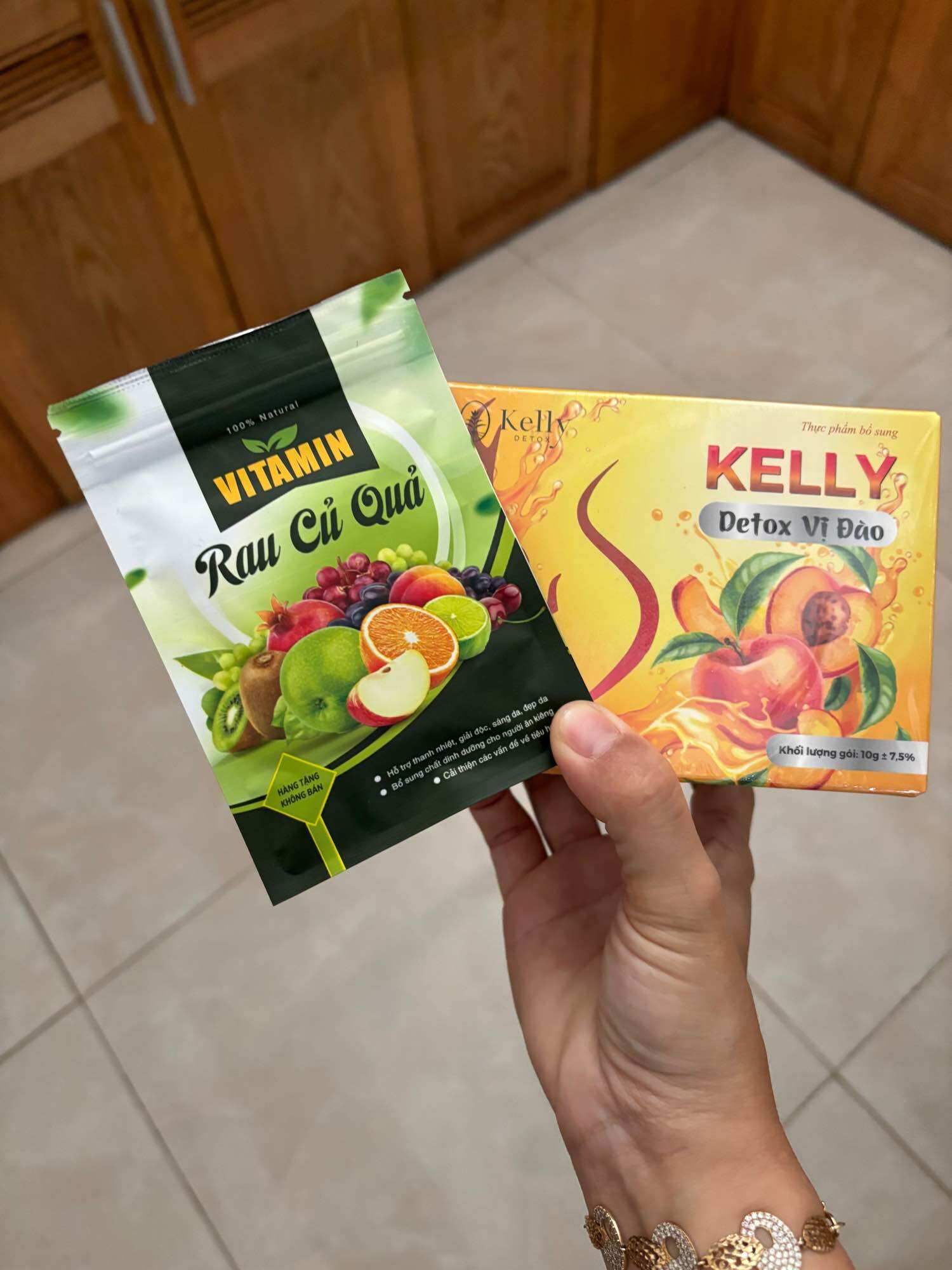 Trà đào kelly detox giảm cân tặng kèm detox date mới