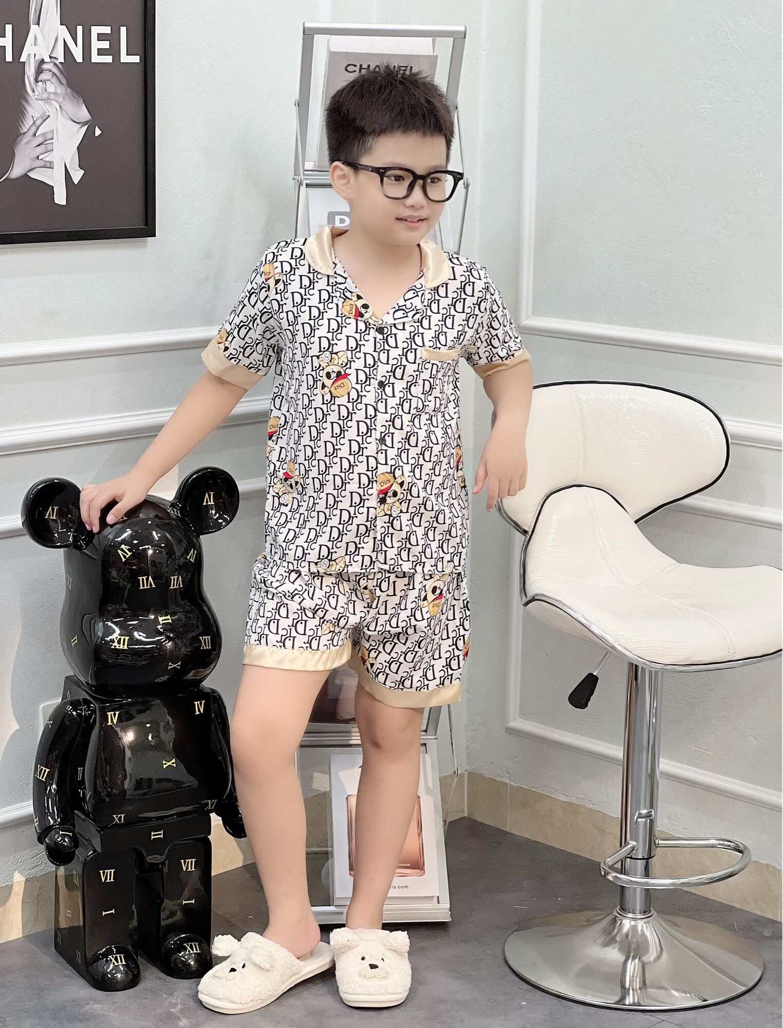 Bộ ngủ pijama đôi cho mẹ và bé trai, bé gái chất lụa mango