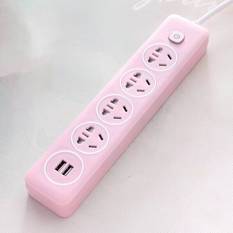 Bảng nối dây một hàng kéo dài bảng mạch cắm cửa an toàn ổ cắm gia dụng usb bảng điều khiển ổ cắm màu hồng tiêu chuẩn quốc gia mới công tắc nguồn điện thông minh xốp ổ cắm kéo dài ký túc xá sinh viên đa chức năng ổ cắm leo tường